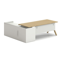 Bureau de direction moderne en bois de 2400 mm avec armoire latérale verrouillable pour hôtel et bureau à domicile