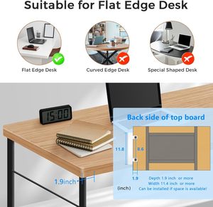 Organisateur de rangement latéral, support pour ordinateur portable suspendu en acier sous le bureau avec porte-<span class=keywords><strong>stylo</strong></span> magnétique à 2 niveaux, rangement de bureau sans perceuse - Product Image 2