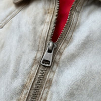 Blouson Bomber Décontracté Homme en Toile Doublée, Col Zippé, Effet Vieilli et Délavé, Manches et Ourlet Côtelés, Style Streetwear Vintage