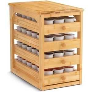 4 Tier <b>Kitchen</b> <b>Storage</b> Rack Bamboo Spice Racks Drawer Bamboo Spice Rack Organizer for Countertop - Product Image 2