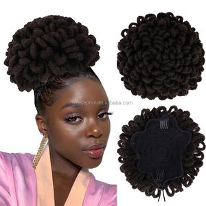 Cordon élastique <span class=keywords><strong>Afro</strong></span> Fluffy Postiche Chignon Dreadlock <span class=keywords><strong>Puff</strong></span> Cordon de serrage pour femme noire - Product Image 1