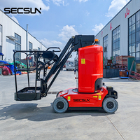 Cherry Picker Boom Lift Grue Camion Plate-forme de travail surélevée électrique Mini Cherry Picker avec bras télescopique de 11 mètres