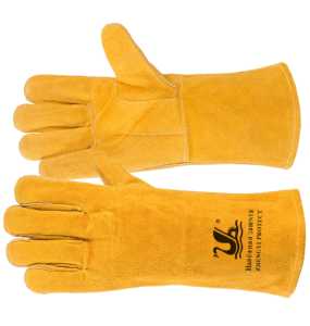 Gants <span class=keywords><strong>de</strong></span> soudage OEM, gants en cuir industriels <span class=keywords><strong>de</strong></span> 14/16 pouces, gants en cuir pour soudeurs à double couche, gants en cuir <span class=keywords><strong>de</strong></span> vachette isolants thermiquement - Product Image 3