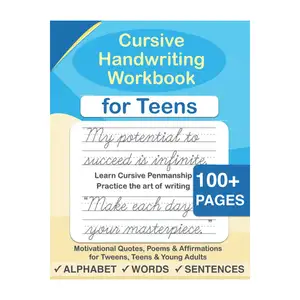 Beginning Cursive Handwriting Practice Workbook for Young Adults Teens Reusable Magic Copybook Kids Writing