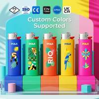 Ensemble de briquets modernes en plastique de qualité supérieure, 5 couleurs, finition caoutchoutée douce au toucher, briquets à gaz jetables pour cigarettes, cadeaux promotionnels