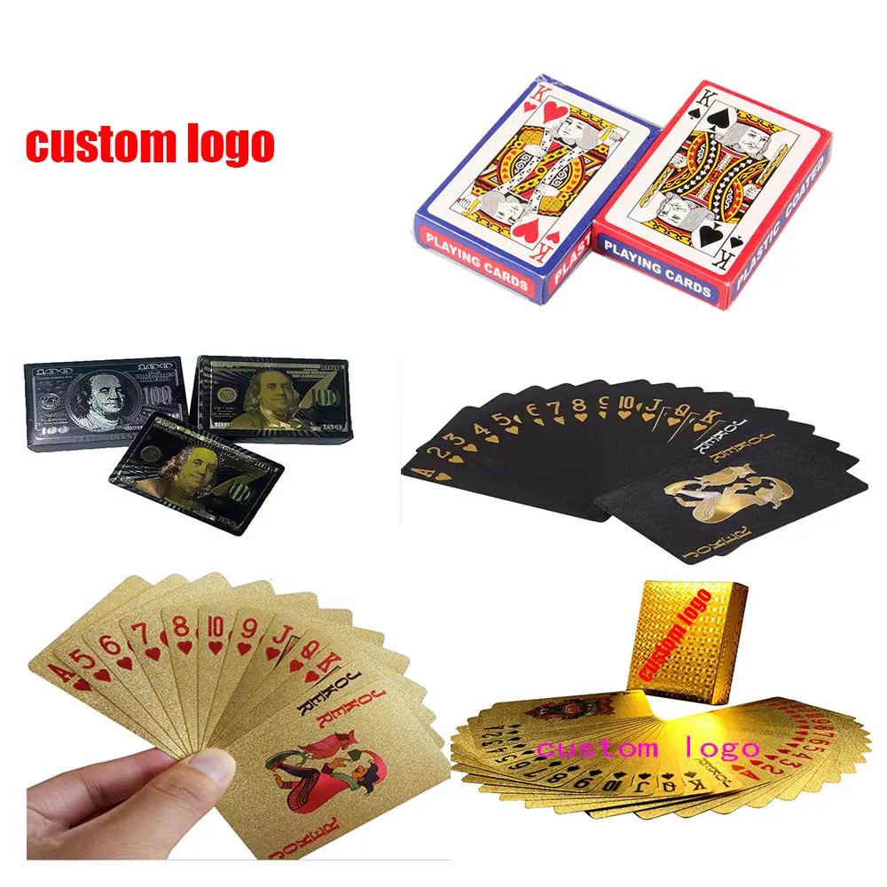 Poker Deck Adult Playing Cards In Bulk Printed Paper 1000 Decks For Paper Cards And 1000 For Plastic Cards Cmyk/pms Color Gold F