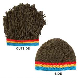 Bonnet unisexe en gros avec bande large colorée, style hip-hop, bonnet tricoté d'extérieur en acrylique, casquette d'hiver - Product Image 3