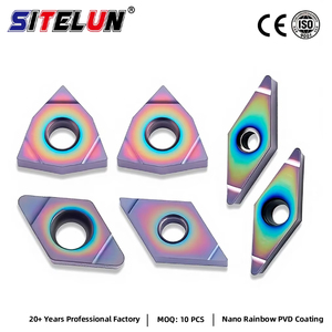 Insertos de Carburo Nano Rainbow CNC para Torneado y Ranurado WNMG VBMT VNMG DNMG DCMT para Acero Endurecido HRC55 - Product Image 1
