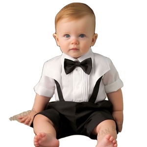 Vêtements personnalisés <span class=keywords><strong>pour</strong></span> enfants, vêtements d'été <span class=keywords><strong>pour</strong></span> bébés garçons, smoking, barboteuse, combinaison, baptême <span class=keywords><strong>pour</strong></span> garçon - Product Image 1