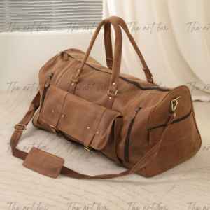 Maletas de Viaje de Cuero Genuino 100%, Gran Capacidad, Estilo Vintage, Cuero de Búfalo Genuino, Color Marrón, para Hombre, OEM - Product Image 6