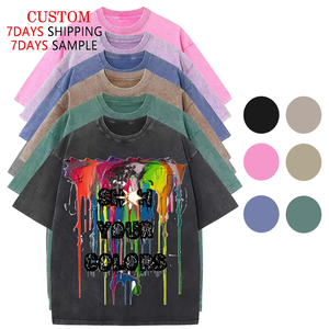 Camiseta Personalizada 100% Algodón con Impresión DTG, Camiseta de Alta Calidad con Gráficos Vintage, Estilo Urbano, Talla Grande, Lavado Ácido para Hombre - Product Image 1