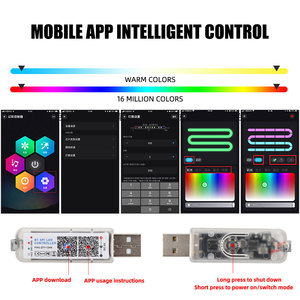 Nouvelle bande LED acrylique multicolore 140/110 cm 12V pour l'intérieur de la voiture, éclairage d'ambiance RGB Symphony avec télécommande via application - Product Image 6