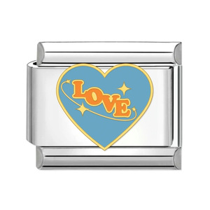 Bracelet modulaire italien avec breloque cœur, 9 mm, en acier inoxydable, élastique, unisexe, coffret cadeau de bijoux - Product Image 4