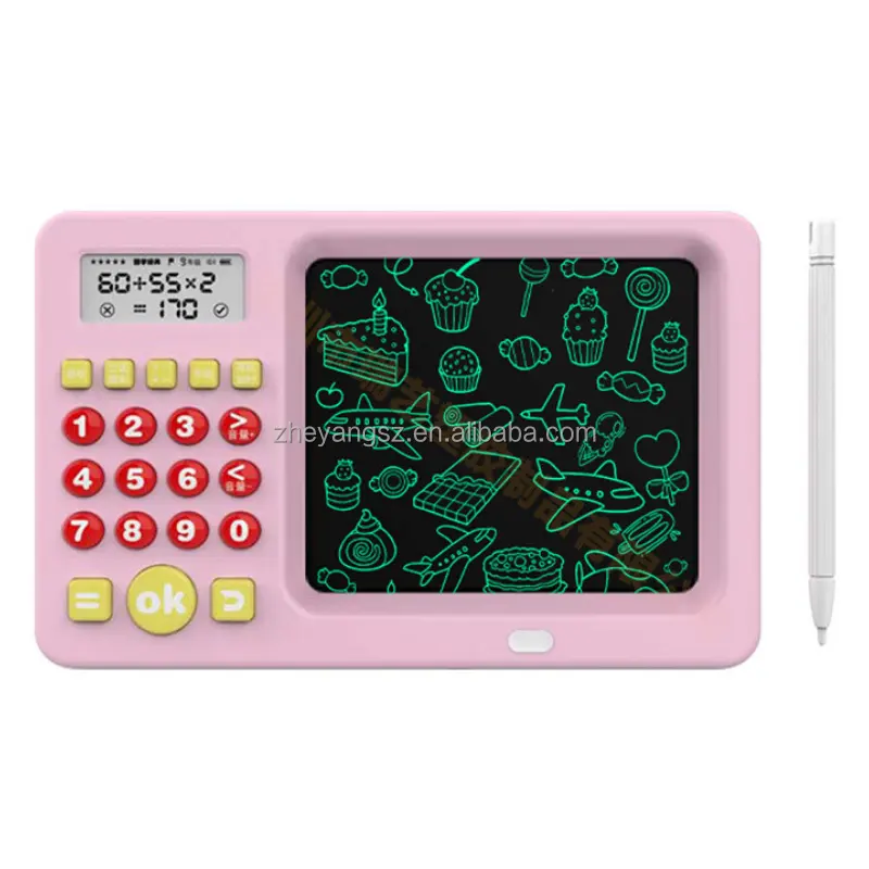 Máquina de Educación Temprana, juego de rompecabezas, calculadora de entrenamiento de matemáticas con mesa de escritura LCD, novedad