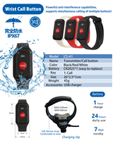 Système d'Appel pour Soignants BYHUBYENG - Bouton d'Appel au Poignet, Récepteur Pager Sans Fil Entièrement Étanche pour Personnes Âgées, Handicapées et Cliniques
