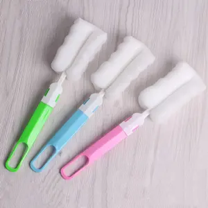 Baby bottle sponge cleaning brush baby bottle coffee tea glass cup brush handle straw brush set household kitchen cooking clean