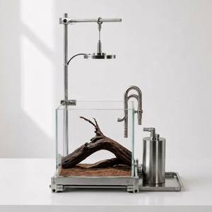 <span class=keywords><strong>Aquarium</strong></span> de bureau/salon avec base en acier inoxydable, <span class=keywords><strong>aquarium</strong></span> écologique, ensemble de filtres en acier inoxydable - Product Image 1