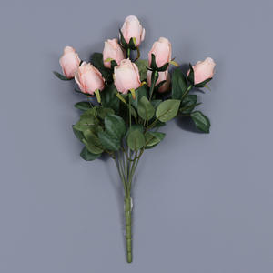 بخاخ عالي الجودة للطاولة المجرة 9 رؤوس حزمة زهور الورد الأحمر موردو زهور صناعية للمائدة - Product Image 5