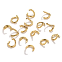 Bague ouverte tendance minimaliste en acier inoxydable 18 carats à faire soi-même, connecteur de petit cercle pour bijoux