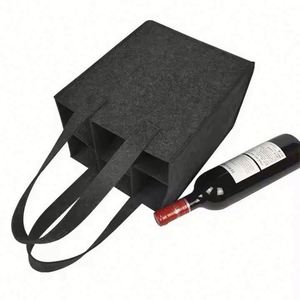 Sac fourre-tout tissé réutilisable personnalisable, sac de rangement en feutre pour cadeaux de vin, motif logo et lettres, pour affaires, fêtes et publicité - Product Image 5