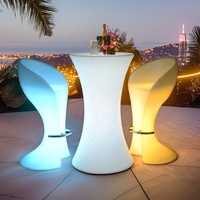 Table de bar LED rechargeable en forme de sablier, étanche IP65, en PE rotomoulé, à couleurs changeantes, lumineuse, pour cocktails, discothèques, soirées, événements, terrasses