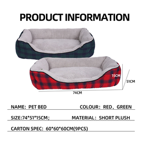 Hersteller Großhandel Benutzerdefiniertes Logo Kariertes Katzen- und Hundebett Haustierprodukte - Product Image 3