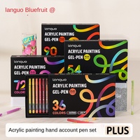 Ensemble de stylos gel acryliques Languo PLUS Edition - Stylos multicolores à pointe neutre 1,0 mm - Largeur d'écriture élevée - Cadeau en plastique haute capacité
