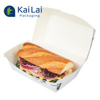 Cajas de papel de hamburguesa de comida personalizada reciclable Caja de hamburguesa de papel Kraft degradable