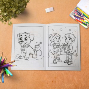 Umweltfreundliches, recycelbares Papier-Zeichenbuch für Kinder mit anpassbarer Größe und Farbe sowie CMYK-Druck. - Product Image 2