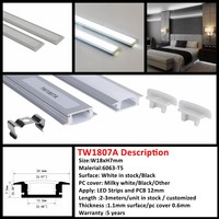Éclairage LED sous armoire, profil en aluminium, bande mince, pour cuisine et armoire