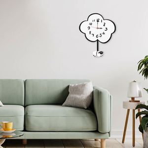 Acrylic Cloud Sheep Swinging Wall <b>Clock</b> Silent Creative Decor for Living Room Fashion Pendant Hanging <b>Clock</b> for Home & Office - Product Image 6