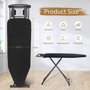 Heat Resistant Thick Detachable Adjustable Height Foldable Ironing Board Iron Holder <b>Clothes</b> <b>Rack</b> Modern-Style Black - Product Image 3
