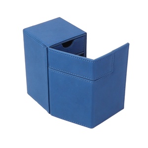 Caja de Cartas de Cuero PU Avanzada, Azul, con Bandeja Abatible para Más de 100 Juegos de Cartas y Cartas Coleccionables - Product Image 4