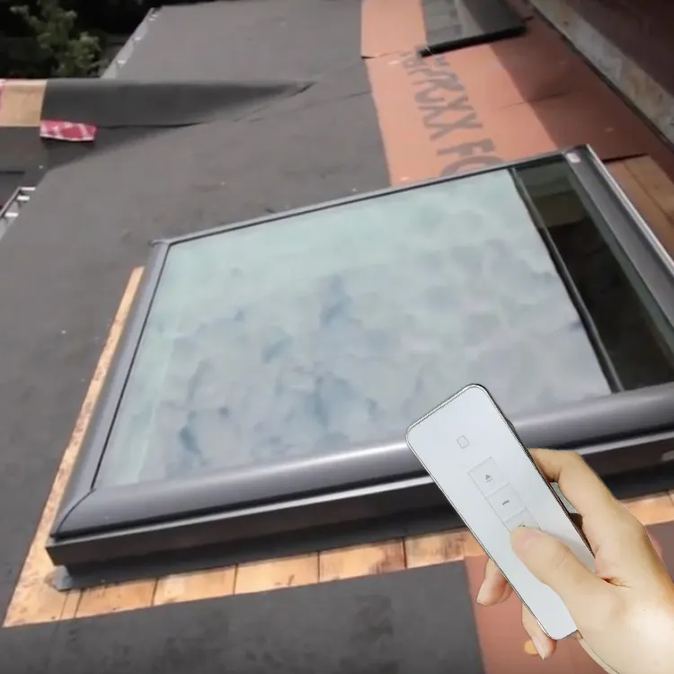Bingkai aluminium untuk rumah garasi loteng otomatis biaya rendah kerlap-kerlip jendela atap datar terpasang loteng