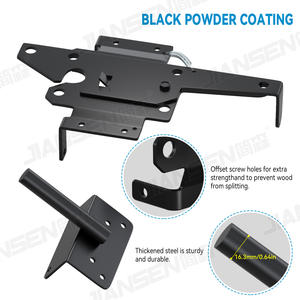 Kit perangkat keras taman dapat disesuaikan tugas berat aksesori pintu belakang pagar vinil PVC penutup mandiri gerendel baja tahan karat 304 hitam - Product Image 5