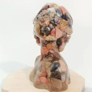 Patung wanita kustom modis batu permata kerajinan rakyat untuk hadiah Spiritual