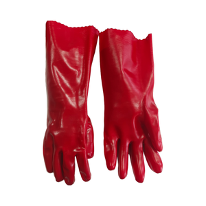 Rote PVC-Sicherheits handschuhe Chemikalien beständige Abriebfest igkeit, Abdichtung für den Bau und verschiedene andere Industrien - Product Image 1