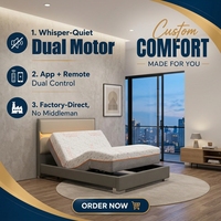Ensemble de meubles de chambre à coucher de luxe OEM&ODM, lit double king size moderne avec cadre de lit électrique réglable et matelas
