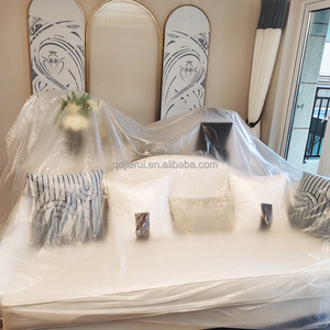 9*12 फीट प्लास्टिक सुरक्षात्मक टारप पेंटर ड्रॉप कपड़े पेंट संरक्षण डस्टप्रूफ स्प्रे कपड़े - Product Image 5