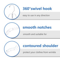 Offre Spéciale – Cintres en plastique transparent épais de 17 pouces (PP-PS-ABS) pour chemises/robes et sacs à épices – Conception flexible moulée par injection