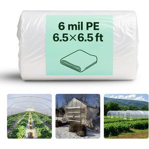 Greenhouse Plastic Sheeting 6.56.5 Ft Clear Polyethylene <b>Film</b> Heavy Duty Weather Resistant Waterproof Cover - Product Image 3