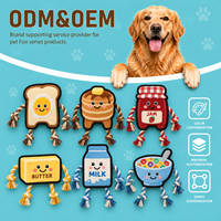 Jouet pour chien personnalisé en peluche douce avec membres en corde pour tirer et transporter, vente en gros, fournitures pour animaux de compagnie en gros, commandes de marques.