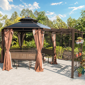 Promotion : Pavillon de <span class=keywords><strong>jardin</strong></span>, Gazebo extérieur, Pergola, Auvent de terrasse, <span class=keywords><strong>Abri</strong></span> anti-pluie, Treillis pour vigne, Toit de villa et de terrasse - Product Image 6
