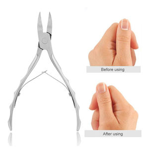 인체 공학적 웨이브 핸들 금속 더블 스프링 네일 니퍼 큐티클 커터 손가락 용 곡선 블레이드가있는 전문 매니큐어 도구 - Product Image 6