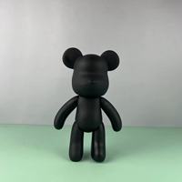 Usine directe 23cm 33cm bricolage noir fluide ours résine artisanat enfants peint jouets ours Statues dessin outils décor à la maison