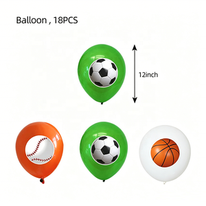Décorations d'<span class=keywords><strong>anniversaire</strong></span> sportives : ballons de basketball, baseball, football, soccer – Thème sportif pour fête de bébé garçon – Fournitures de toile de fond - Product Image 3