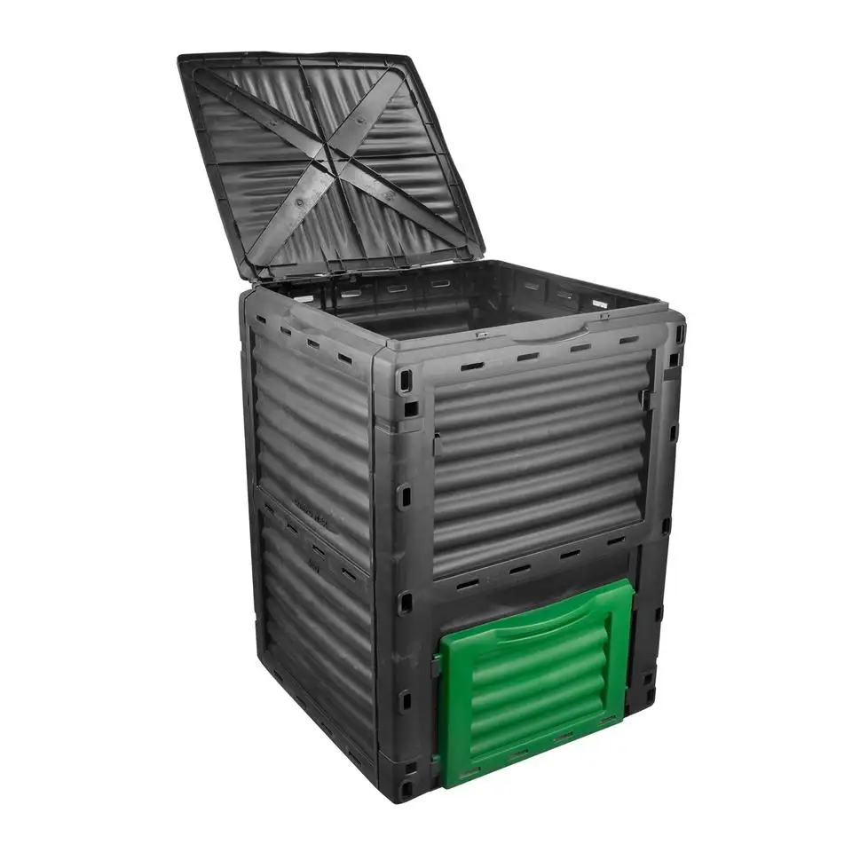 Prezzo di fabbrica Eco Friendly Courtyard Outdoor Big Plastic Garden Compost Hand Turner Bin per cucina con coperchio Garden Composter