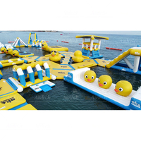 Grand canard jaune flottant parc aquatique gonflable parc aquatique Spalsh terrain de jeu de rebond parcours d'obstacles d'eau gonflable à vendre