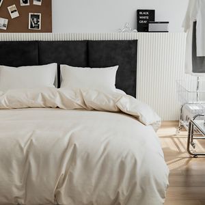 Set Copripiumino di Lusso 3 Pezzi 100% Cotone, Motivo Jacquard Tinta Unita con Motivi Vegetali, Ecologico per Casa e Hotel, 150x200cm - Product Image 6