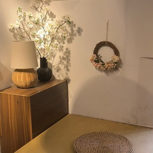 Lampada da Comodino in Stile Wabi-sabi, Arte Retrò Americana in Rattan, Decorazione per Atmosfera di Casa e Studio - Product Image 3